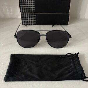 Diff Scarlett Black Aviator Sunglasses